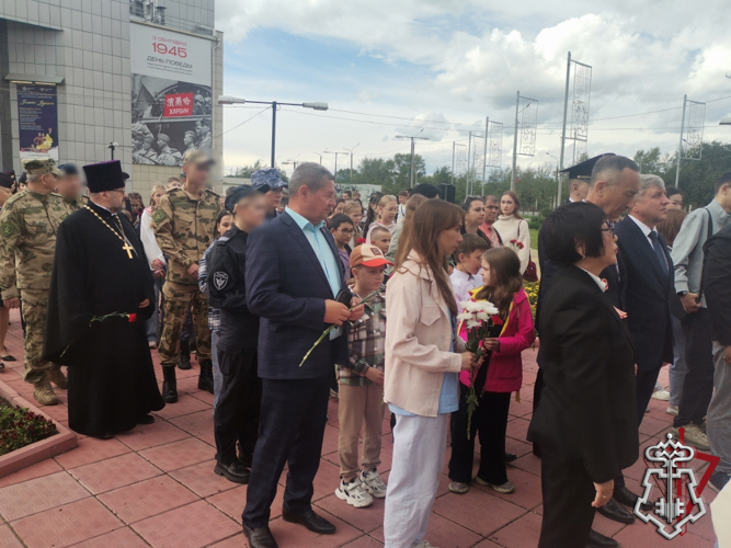 В Чите росгвардейцы приняли участие в памятном митинге, посвященном Дню солидарности в борьбе с терроризмом